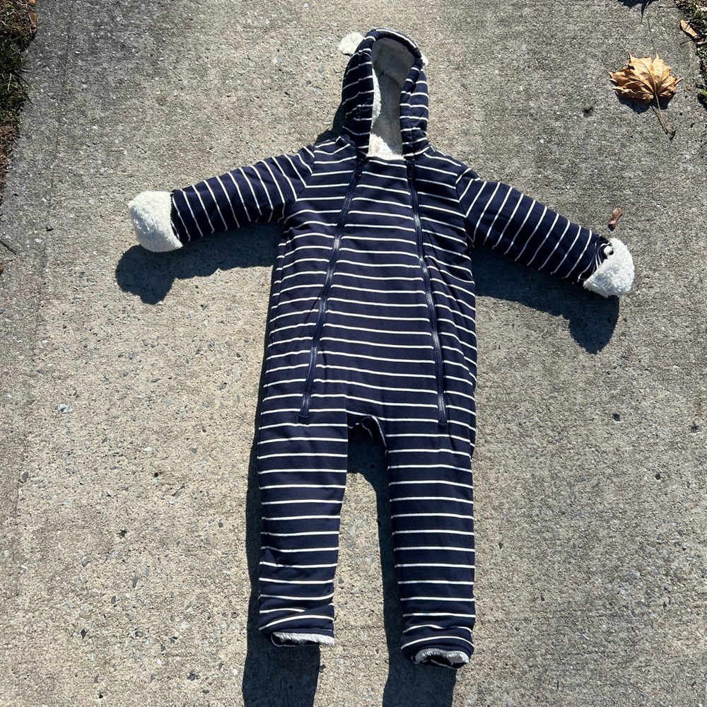 GAP Navy and White Striped Kids Footie